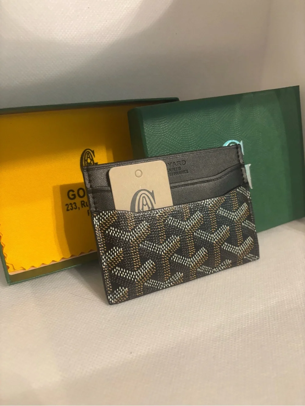 Black Patterned Card Holder